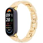 For Xiaomi Smart Band 9 / 8 Diamond Quick Release Chain Bracelet Metal Watch Band(Gold)