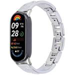 For Xiaomi Smart Band 9 / 8 Diamond Quick Release Chain Bracelet Metal Watch Band(Silver)