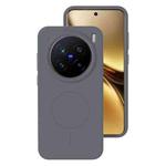 For vivo X200 Pro Liquid Silicone Thin Circle MagSafe Phone Case(Charcoal Gray)