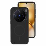 For vivo X200 Pro mini Liquid Silicone Thin Circle MagSafe Phone Case(Black)