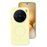 For vivo X200 Pro mini Liquid Silicone Thin Circle MagSafe Phone Case(Cream Yellow)