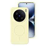 For vivo X200 Ultra Liquid Silicone Thin Circle MagSafe Phone Case(Cream Yellow)
