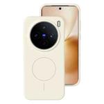 For vivo X200s Liquid Silicone Thin Circle MagSafe Phone Case(Antique White)