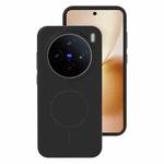 For vivo X200s Liquid Silicone Thin Circle MagSafe Phone Case(Black)