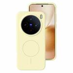 For vivo X200s Liquid Silicone Thin Circle MagSafe Phone Case(Cream Yellow)
