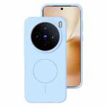 For vivo X200s Liquid Silicone Thin Circle MagSafe Phone Case(Sky Blue)