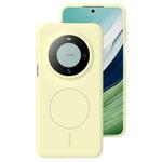 For Huawei Mate 60 Liquid Silicone Thin Circle MagSafe Phone Case(Cream Yellow)