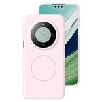 For Huawei Mate 60 Pro / 60 Pro+ Liquid Silicone Thin Circle MagSafe Phone Case(Grey Pink)