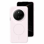 For Huawei Mate 70 Liquid Silicone Thin Circle MagSafe Phone Case(Grey Pink)