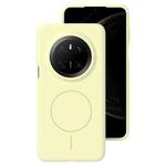 For Huawei Mate 70 Liquid Silicone Thin Circle MagSafe Phone Case(Cream Yellow)