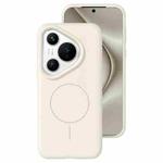 For Huawei Pura 70 Liquid Silicone Thin Circle MagSafe Phone Case(Antique White)