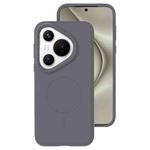 For Huawei Pura 70 Liquid Silicone Thin Circle MagSafe Phone Case(Charcoal Gray)