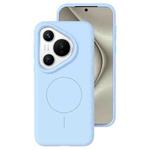 For Huawei Pura 70 Liquid Silicone Thin Circle MagSafe Phone Case(Sky Blue)