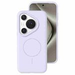 For Huawei Pura 70 Pro Liquid Silicone Thin Circle MagSafe Phone Case(Light Purple)