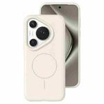 For Huawei Pura 70 Pro Liquid Silicone Thin Circle MagSafe Phone Case(Antique White)