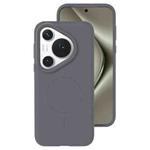 For Huawei Pura 70 Pro Liquid Silicone Thin Circle MagSafe Phone Case(Charcoal Gray)