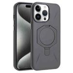 For iPhone 15 Pro Four-Corner Shockproof MagSafe Holder TPU Hybrid PC Phone Case(Titanium Gray)