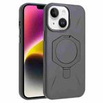 For iPhone 14 / 13 Four-Corner Shockproof MagSafe Holder TPU Hybrid PC Phone Case(Titanium Gray)