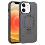 For iPhone 12 / 12 Pro Four-Corner Shockproof MagSafe Holder TPU Hybrid PC Phone Case(Titanium Gray)