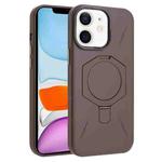 For iPhone 11 Four-Corner Shockproof MagSafe Holder TPU Hybrid PC Phone Case(Desert Gold)