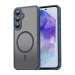 For Samsung Galaxy A55 5G Fan Dun Series TPU Hybrid PC Frosted Magsafe Phone Case(Blue)