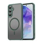 For Samsung Galaxy A55 5G Fan Dun Series TPU Hybrid PC Frosted Magsafe Phone Case(Green)