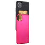 For iPhone 12 / 12 Pro GOOSPERY SKY SLIDE BUMPER TPU + PC Sliding Back Cover Protective Case with Card Slot(Rose Red)