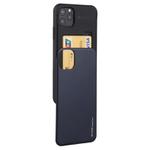 For iPhone 12 Pro Max GOOSPERY SKY SLIDE BUMPER TPU + PC Sliding Back Cover Protective Case with Card Slot(Dark Blue)