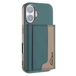 For iPhone 16 Plus Colour Matching Horizontal Magnetic Card Bag RFID MagSafe Phone Case(Green)