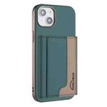 For iPhone 15 Plus Colour Matching Horizontal Magnetic Card Bag RFID MagSafe Phone Case(Green)