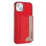 For iPhone 15 Plus Colour Matching Horizontal Magnetic Card Bag RFID MagSafe Phone Case(Red)