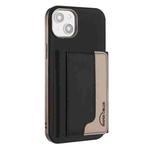 For iPhone 14 Colour Matching Horizontal Magnetic Card Bag RFID MagSafe Phone Case(Black)