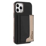 For iPhone 12 / 12 Pro Colour Matching Horizontal Magnetic Card Bag RFID MagSafe Phone Case(Black)