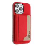 For iPhone 11 Pro Max Colour Matching Horizontal Magnetic Card Bag RFID MagSafe Phone Case(Red)