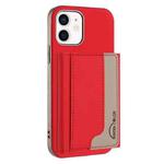 For iPhone 11 Colour Matching Horizontal Magnetic Card Bag RFID MagSafe Phone Case(Red)