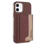 For iPhone 11 Colour Matching Horizontal Magnetic Card Bag RFID MagSafe Phone Case(Brown)