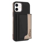 For iPhone 11 Colour Matching Horizontal Magnetic Card Bag RFID MagSafe Phone Case(Black)