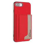 For iPhone 8 Plus / 7 Plus Colour Matching Horizontal Magnetic Card Bag RFID MagSafe Phone Case(Red)