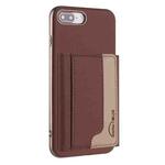 For iPhone 8 Plus / 7 Plus Colour Matching Horizontal Magnetic Card Bag RFID MagSafe Phone Case(Brown)
