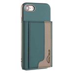 For iPhone 8 / 7 / 6 Colour Matching Horizontal Magnetic Card Bag RFID MagSafe Phone Case(Green)