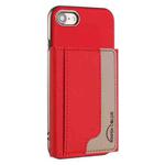 For iPhone 8 / 7 / 6 Colour Matching Horizontal Magnetic Card Bag RFID MagSafe Phone Case(Red)