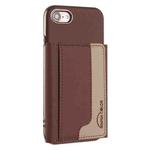 For iPhone 8 / 7 / 6 Colour Matching Horizontal Magnetic Card Bag RFID MagSafe Phone Case(Brown)