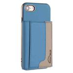 For iPhone 8 / 7 / 6 Colour Matching Horizontal Magnetic Card Bag RFID MagSafe Phone Case(Baby Blue)