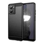 For HMD Fusion Carbon Fiber Brushed Texture TPU Phone Case(Black)