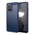 For HMD Fusion Carbon Fiber Brushed Texture TPU Phone Case(Blue)