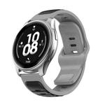 20mm Two Color Reverse Buckle Silicone Sports Watch Band(Black Grey)