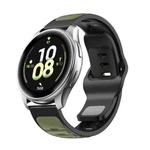 20mm Two Color Reverse Buckle Silicone Sports Watch Band(Army Green Black)
