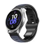 20mm Two Color Reverse Buckle Silicone Sports Watch Band(Midnight Color Black)