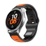 22mm Two Color Reverse Buckle Silicone Sports Watch Band(Orange Black)