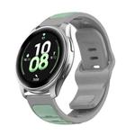 22mm Two Color Reverse Buckle Silicone Sports Watch Band(Light Green Grey)